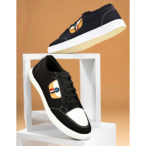 Canvas Black And White Sports Shoes