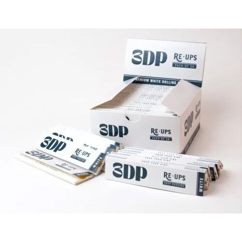 3DP Bleached White Rolling Paper Booklet (Pack of 50)