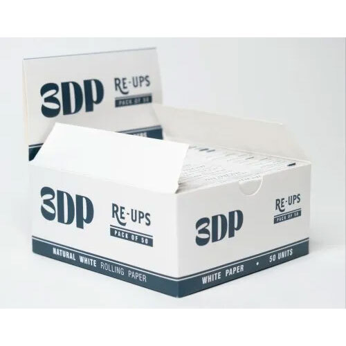3DP Bleached White Rolling Paper Booklet (Pack of 50)