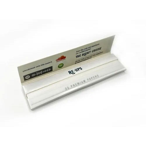 3DP Bleached White Rolling Paper Booklet (Pack of 50)
