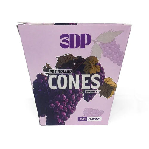 3Dp Pre Rolled Cones - Grape Flavor - Color: White