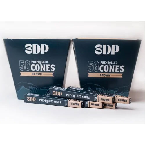 3dp Pre Rolled Cones Unbleached King Size (Box Of 56) - Color: Brown
