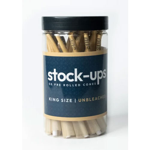 3Dp Stock Ups Pack Of 50 King Size Pre Rolled Cones Unbleached - Color: Brown