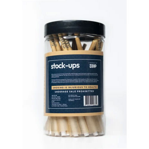 3dp Stock Ups Pack Of 50 King Size Pre Rolled Cones Unbleached - Color: Brown