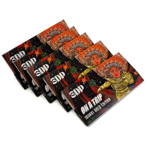 3Dp On A Trip Unbleached Brown Rolling Paper With Tips Magnetic Lock - Color: White