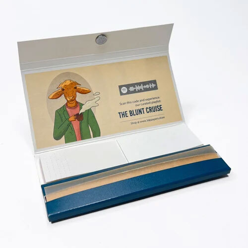 3dp Skins N Tips Brown Unbleached Rolling Papers With Roach - Shape: Rectangular