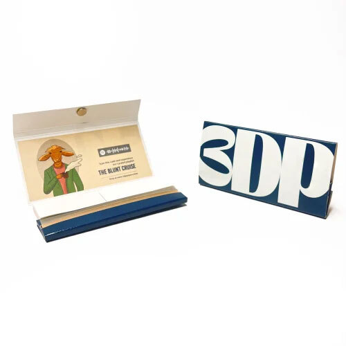3dp Skins N Tips Brown Unbleached Rolling Papers With Roach - Shape: Rectangular