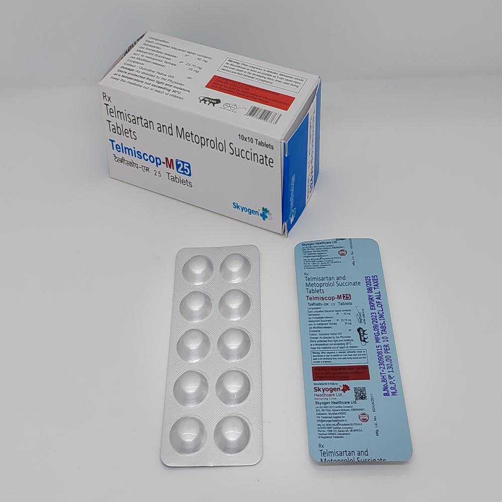 Telmisartan 40Mg And Metoprolol Succinate 25Mg (ER) Tablets