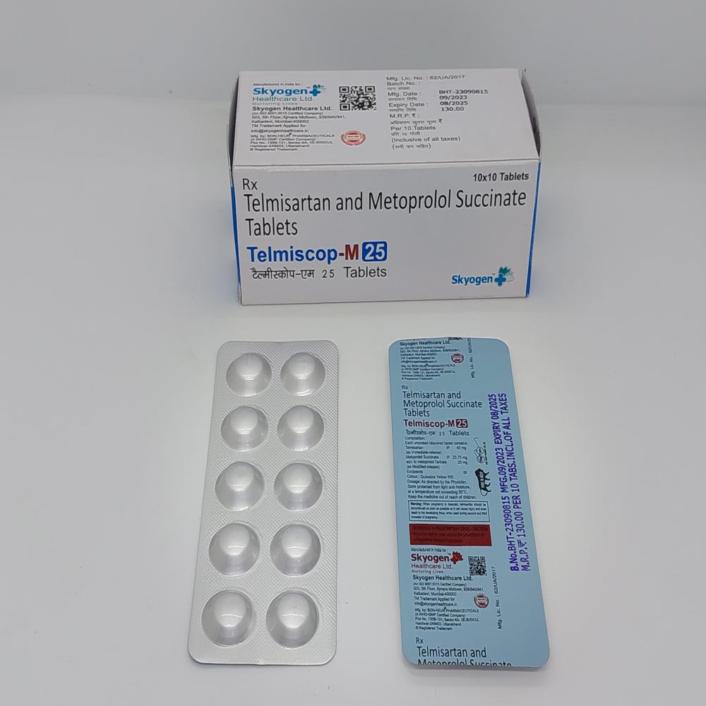 Telmisartan 40Mg And Metoprolol Succinate 25Mg (ER) Tablets