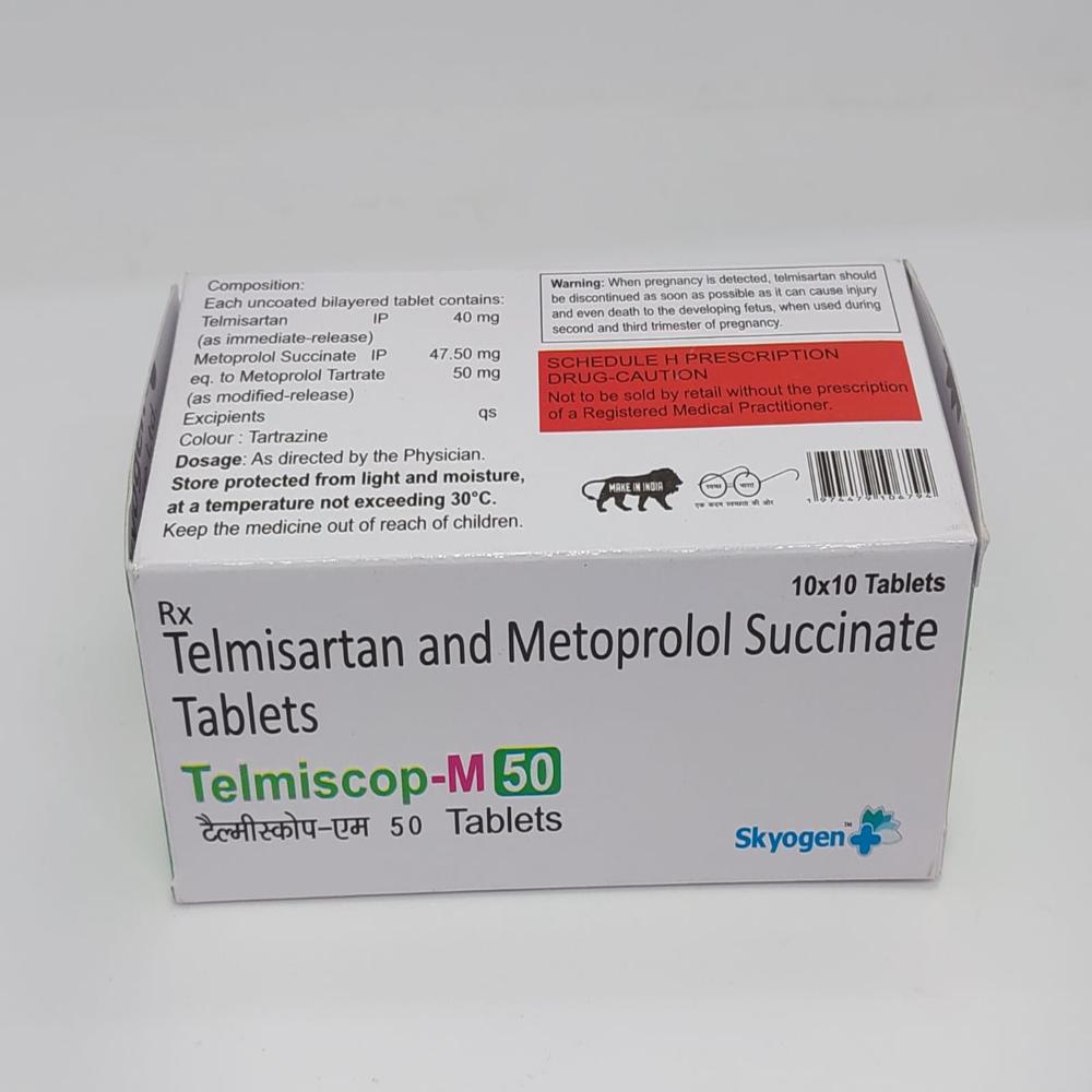Telmisartan 40Mg And Metoprolol Succinate 50Mg (ER) Tablets