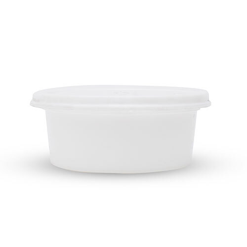 100Ml Disposable Round Plastic Food Container - Color: White