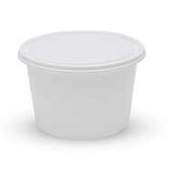 600Ml Disposable Round Plastic Food Container - Color: White