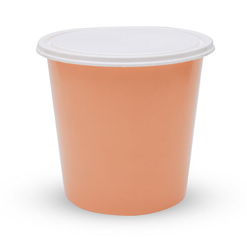 1000ml Orange Disposable round plastic food container