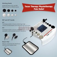 Tecar Therapy Diathermy Machine, CET RET For Sports Rehabilitator Sport Therapist, 4 Modes and 10 Body Parts To Choose From, 300~448KHz Therapy Machine For Body Pain