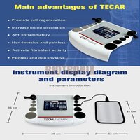 Tecar Therapy Diathermy Machine, CET RET For Sports Rehabilitator Sport Therapist, 4 Modes and 10 Body Parts To Choose From, 300~448KHz Therapy Machine For Body Pain