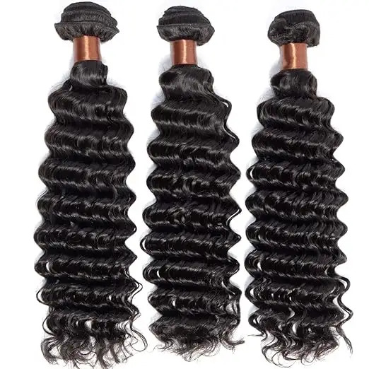 Brazilian Virgin Hair Deep Wave Bundles Unprocessed Virgin Human Hair Extension Deep Curly Hair Weave  (18 20 22 Inch)