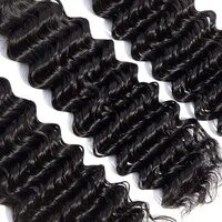 Brazilian Virgin Hair Deep Wave Bundles Unprocessed Virgin Human Hair Extension Deep Curly Hair Weave  (18 20 22 Inch)