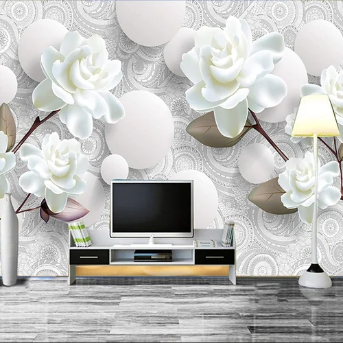 3D Flower Pattern Custmize Wallpaper