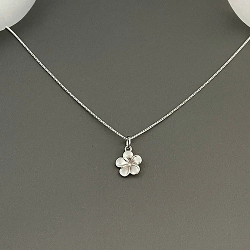 925 Sterling Silver Dainty Plumeria Necklace With Floral Design