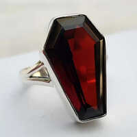 Garnet Coffin Gemstone 925 Sterling Silver Handmade Ring - Color: Different Available