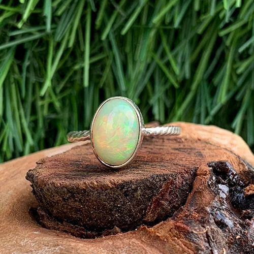 Opal Gemstone 925 Sterling Silver Rings