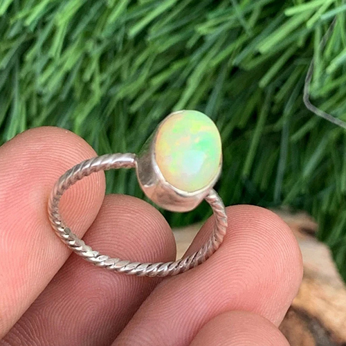 Opal Gemstone 925 Sterling Silver Rings