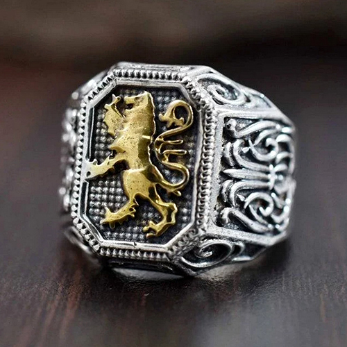 925 Sterling Silver Lion Of Judah Mens Signet Ring