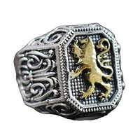 925 Sterling Silver Lion Of Judah Mens Signet Ring