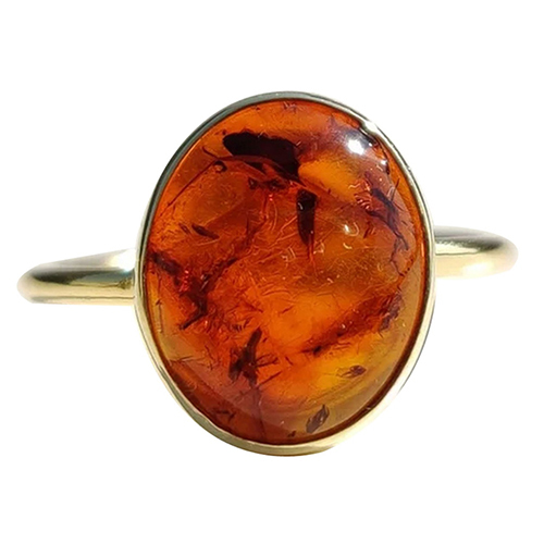 Baltic Amber Gemstone 925 Sterling Silver Ring - Color: Different Available