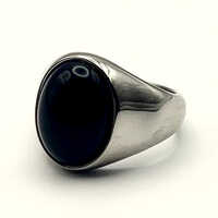 Black Onyx Gemstone 925 Sterling Silver Signet Ring For Men - Color: Different Available
