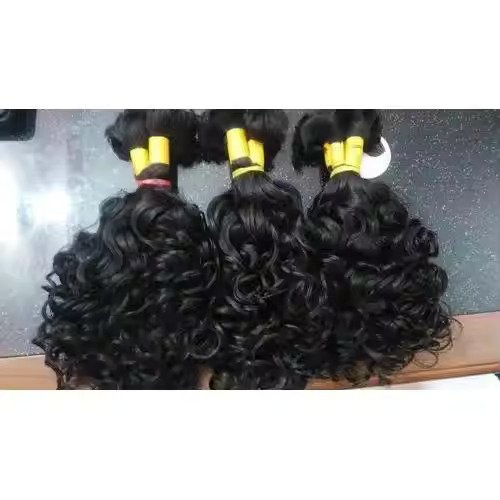 Remy Curly Braiding Indian Bulk Human Hair Natural Weaving No Weft