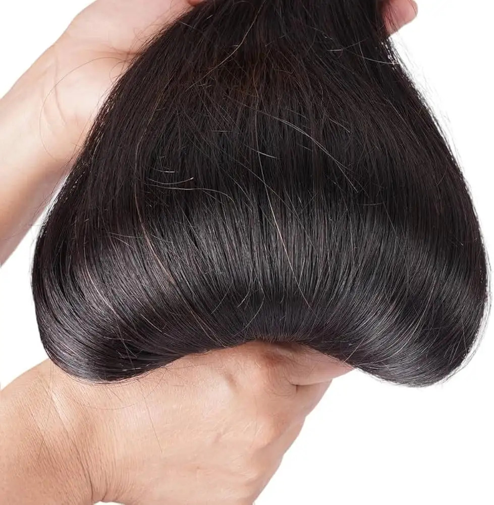 Straight Sew in Human Hair Extensions Real Human Hair Weft Extensions 26 Inch 100 Gram, Natural Black
