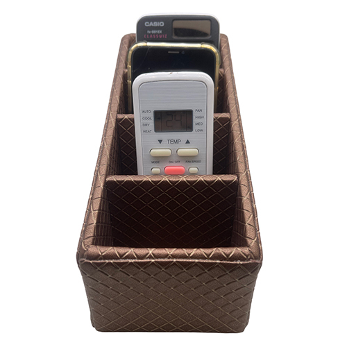 Leather Mdf Braided Remote Holder - Color: As Per Availability