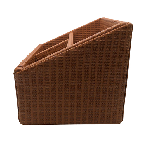Tan Woven Texture Pu Leather Remote Holder - Color: As Per Availability