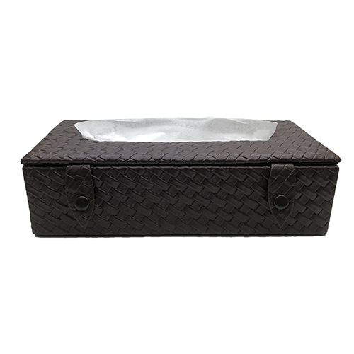 Brown Designer Leather Tissue Paper Box - Color: Different Available