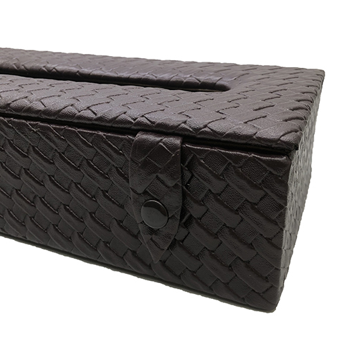 Brown Designer Leather Tissue Paper Box