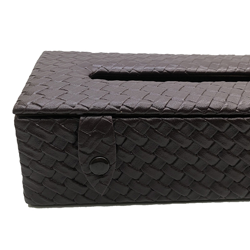 Brown Designer Leather Tissue Paper Box