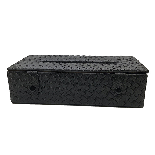Black Designer Leather Tissue Paper Box - Color: Different Available