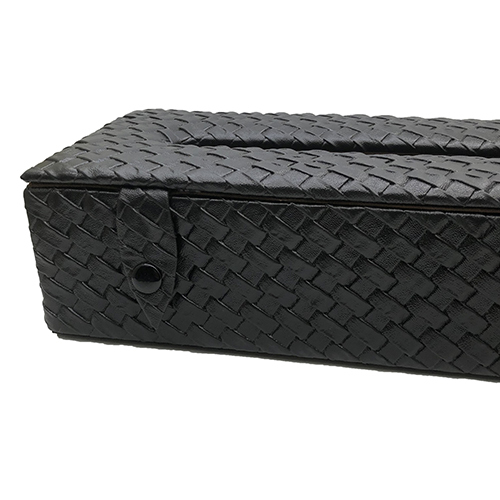 Black Designer Leather Tissue Paper Box - Color: Different Available