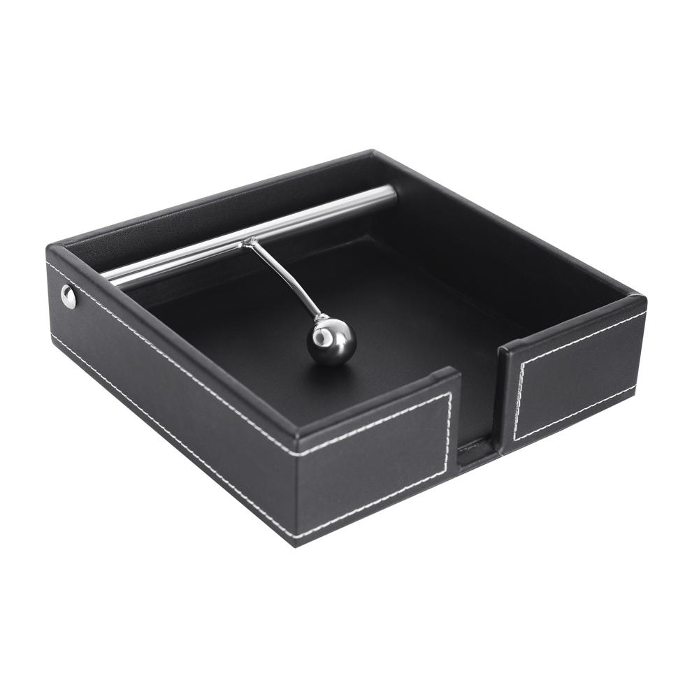 Black PU Leather Napkin Holder Tray