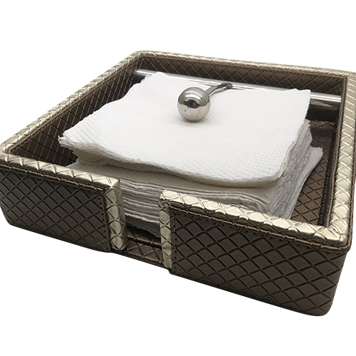 Black PU Leather Napkin Holder Tray