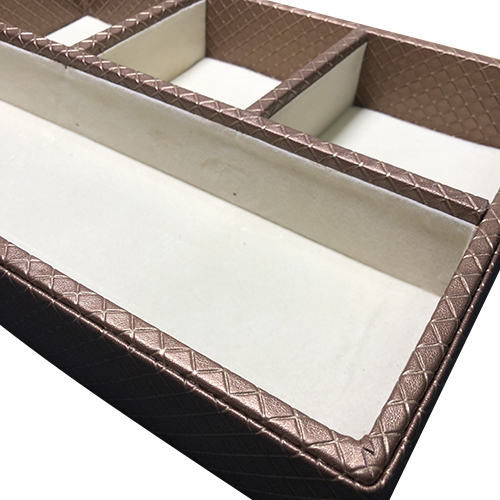 Bronze PU Leather Jewellery Organizer Tray