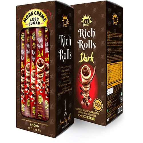 Rich Rolls Dark Wafer Roll - Wafer Sticks - Flavor: Chocolate