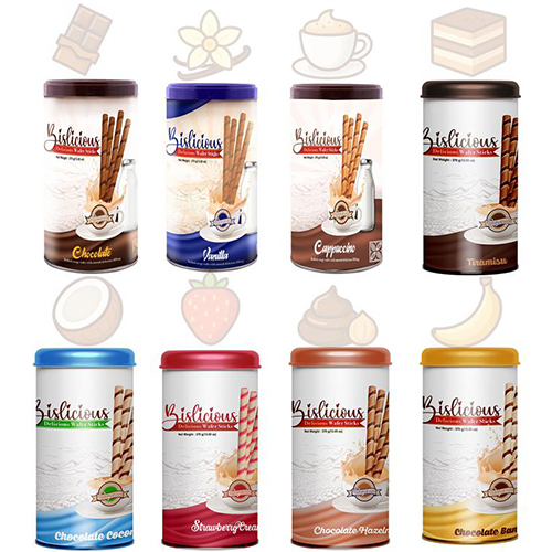 Bislicious Cappuccino Wafer Roll-Wafer Sticks