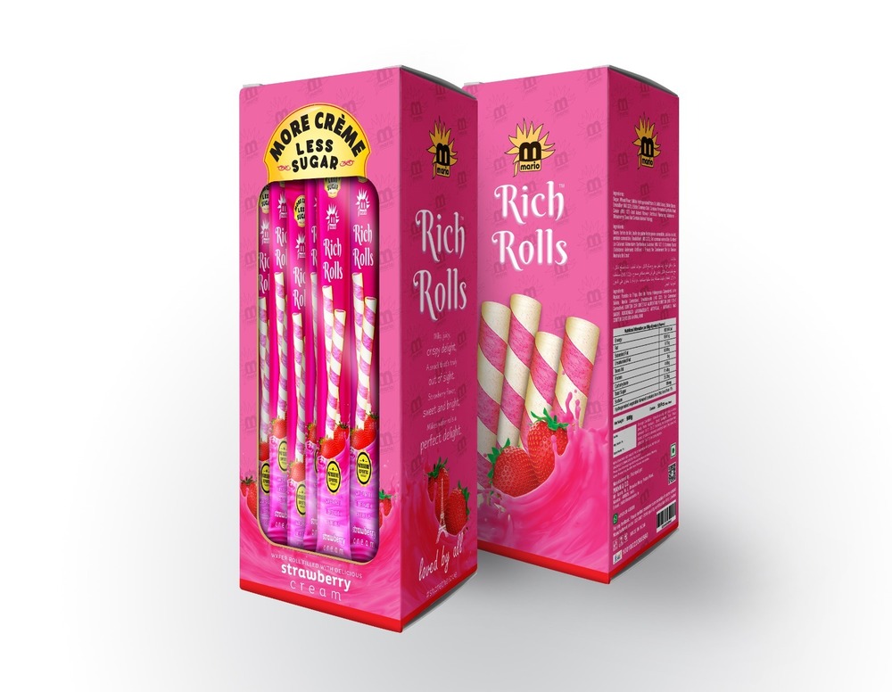 Rich Rolls Strawberry Roll Wafer Roll - Wafer Sticks