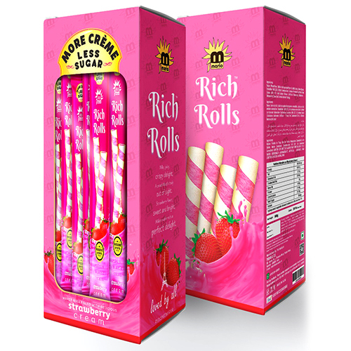 Rich Rolls Strawberry Roll Wafer Roll - Wafer Sticks