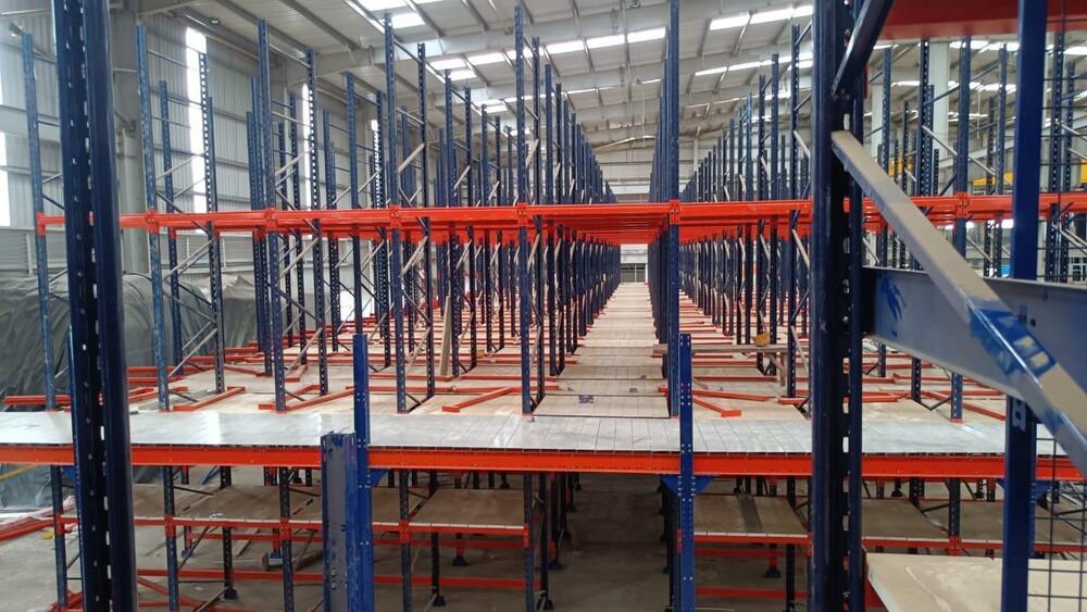 Pallet Racking System - Color: Blue Orange