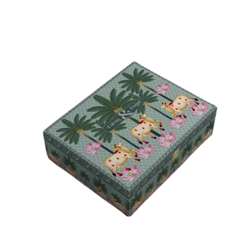 Pichwai Cow Design Silver Foiling Box - Color: Different Available
