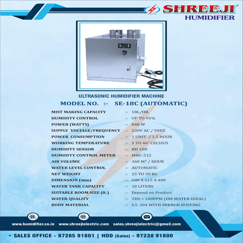 18 Litter Fully Automatic Ultrasonic Humidifier Machine - Color: Silver
