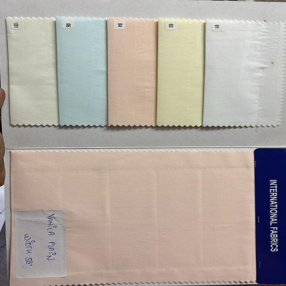 Poly Cotton Plain Shirting Fabric Width 58 - Attributes: Washable